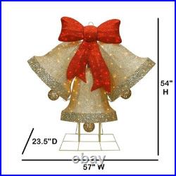 Member's Mark Pre-Lit 54-Inch LED Bells with Chasing Lights, Warm White