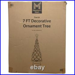 Member's Mark Pre-Lit 816 LED Ornament Tree, 7ft, Silver