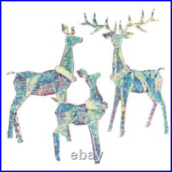 Member's Mark Pre-Lit Prismatic Deer Family, 874 LED Twinkle Effect Lights, 3pc