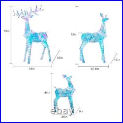 Member's Mark Pre-Lit Prismatic Deer Family Holiday Decor, Set of 3