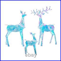 Member's Mark Pre-Lit Prismatic Deer Family Holiday Decor, Set of 3