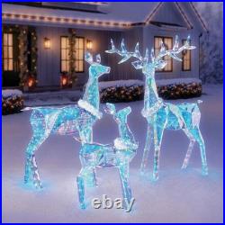 Member's Mark Pre-Lit Prismatic Deer Family, Set of 3