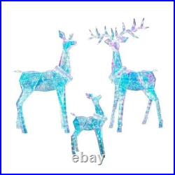 Member's Mark Pre-Lit Prismatic Deer Family, Set of 3