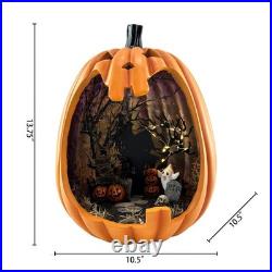 Member's Mark Pre-Lit Pumpkin Scene 13.75in Halloween Decor 2 Pack LED