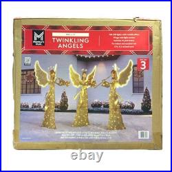 Member's Mark Pre-Lit Twinkling Angels Holiday Yard Decor, Set of 3