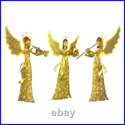 Member's Mark Pre-Lit Twinkling Angels Holiday Yard Decor, Set of 3