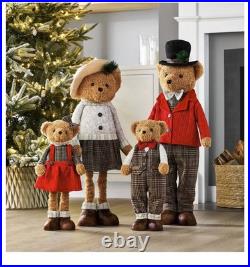Members Mark Plush Bear Family S/4 Adjustable Legs Indoor Christmas Decor
