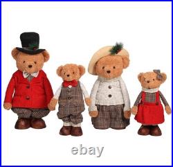 Members Mark Plush Bear Family S/4 Adjustable Legs Indoor Christmas Decor
