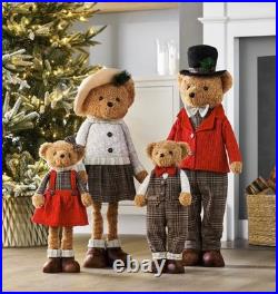 Members Mark Plush Bear Family Set of 4 Adjustable Legs Indoor Christmas Decor