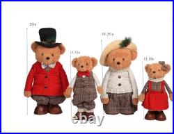 Members Mark Plush Bear Family Set of 4 Adjustable Legs Indoor Christmas Decor