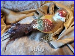 Mercury glass bird ornament Clip On MINT PERFECT 9 LARGE LOT OF 3 VINTAGE MINT