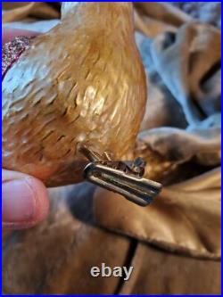 Mercury glass bird ornament Clip On MINT PERFECT 9 LARGE LOT OF 3 VINTAGE MINT