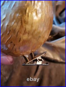 Mercury glass bird ornament Clip On MINT PERFECT 9 LARGE LOT OF 3 VINTAGE MINT