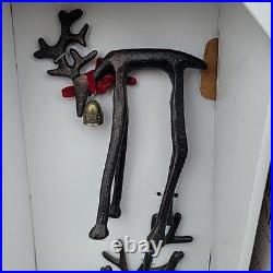 Merry Moments Sculpted Black Finish Reindeer Set (3pc) Pottery Barn Look NIB