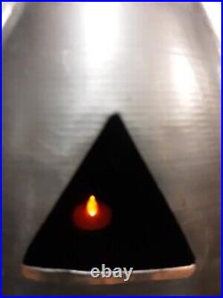 Metal Jack O Lantern Halloween Large Pumpkin Candle Tea Light Vtg Made In Turkey