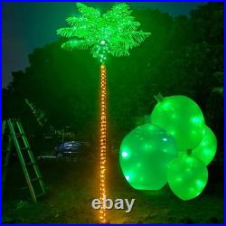 Metal Palm Tree Light Up Outdoor Decor Realistic Waterproof Heavy Duty Design US