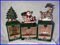 Midwest Of Cannon Falls Lot Of 3 Cast Iron Stocking Hangers. Tree Santa Reindeer