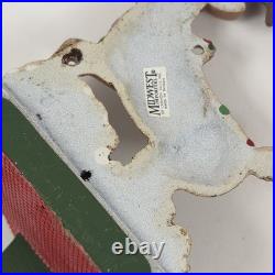Midwest of Cannon Falls Santa & 2 Reindeer Cast Iron Stocking Hangers -Vintage