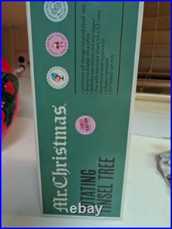 Mr Christmas 24 Rotating Tinsel Tree Silver Retro Vintage Style Ornaments New