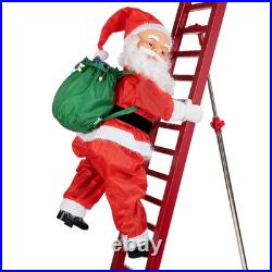 Mr. Christmas Animatronic 122-in Freestanding Santa Yard decoration with Multico