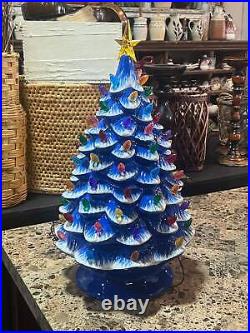 Mr. Christmas Royal Blue 24 Ceramic Christmas Tree