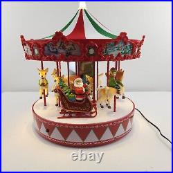 Mr. Christmas Vintage Musical Carousel with Christmas Characters Santa Elves