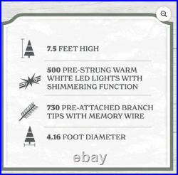 My Texas House 2025 7.5' Cypress Pre-Lit Artificial Christmas Tree 500 LEDs