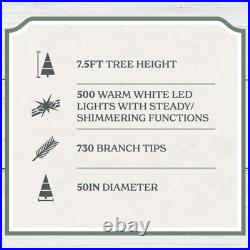 My Texas House 2025 7.5ft Cypress Pre-Lit Artificial Christmas Tree 500 LEDs