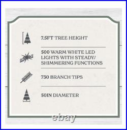 My Texas House 7.5' Pre-lit Twinkle LED Cypress Artificial Christmas Tree, Green