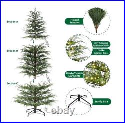 My Texas House 7.5' Pre-lit Twinkle LED Cypress Artificial Christmas Tree, Green