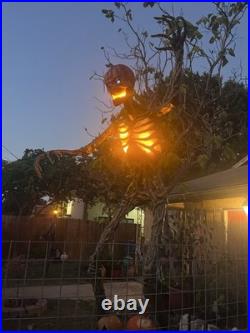 NEW? 12 ft Giant Inferno Pumpkin Head Skeleton Halloween
