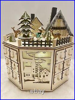 NEW 2025 CHRISTMAS Rotating Bavarian Village LED Octagonal Advent Calendar