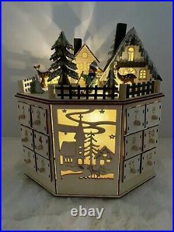 NEW 2025 CHRISTMAS Rotating Bavarian Village LED Octagonal Advent Calendar