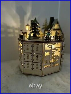 NEW 2025 CHRISTMAS Rotating Bavarian Village LED Octagonal Advent Calendar