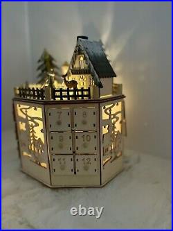 NEW 2025 CHRISTMAS Rotating Bavarian Village LED Octagonal Advent Calendar