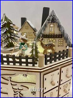 NEW 2025 CHRISTMAS Rotating Bavarian Village LED Octagonal Advent Calendar