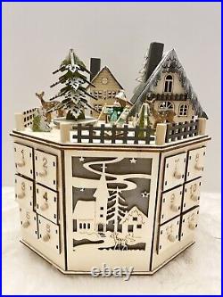 NEW 2025 CHRISTMAS Rotating Bavarian Village LED Octagonal Advent Calendar