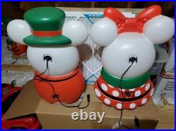 NEW? 23 Mickey and Minnie Mouse Disney Blow Mold Light Up Christmas