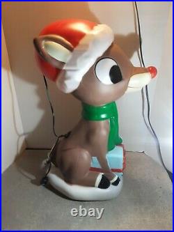 NEW 24 Rudolph The Red Nosed Reindeer Blow Mold Yard Christmas 2 Lights