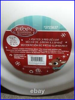 NEW 24 Rudolph The Red Nosed Reindeer Blow Mold Yard Christmas 2 Lights
