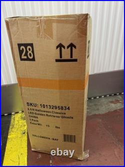 NEW 2.5 Ft Golden Retriever Halloween Dog Blow Mold Ghost LED 2025 NEW IN BOX