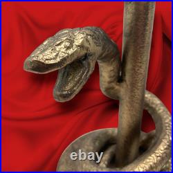 NEW 2 x Pottery Barn Gold Metal Snake Serpent Spooky Halloween Candle Holders