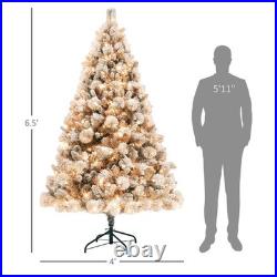 NEW 6.5ft Christmas Tree Artificial 1107 Branches Tips Xmas Decora with LED Lights