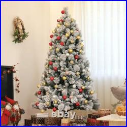 NEW 6.5ft Christmas Tree Artificial 1107 Branches Tips Xmas Decora with LED Lights