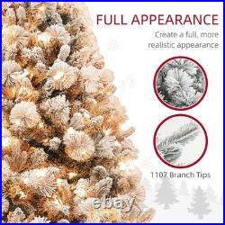 NEW 6.5ft Christmas Tree Artificial 1107 Branches Tips Xmas Decora with LED Lights