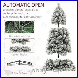 NEW 6.5ft Christmas Tree Artificial 1107 Branches Tips Xmas Decora with LED Lights