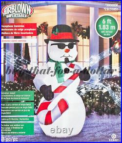 NEW 6' ft Inflatable Animated Saxophone Snowman-Jazz Music-Christmas Airblown