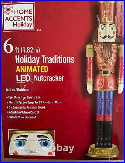 NEW! 6 ft Life Size LED Animated Nutcracker, Plays music! Holiday Christmas