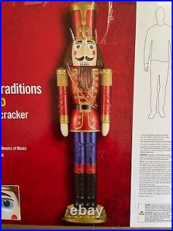 NEW! 6 ft Life Size LED Animated Nutcracker, Plays music! Holiday Christmas