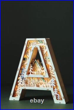 NEW ANTHROPOLOGIE Monogram Wonderland Light-Up Scene Christmas Letter A